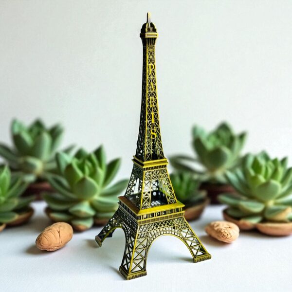 Paris Tower Metal Souvenir Showpiece – Golden Finish Inches: 10